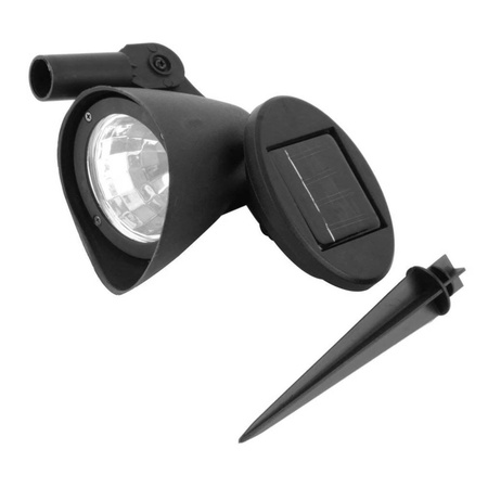 Solární zahradní lampa LED s hnacím směrovým reflektorem a soumrakovým senzorem černá IP44