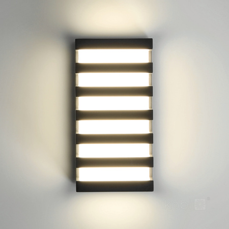 Zahradní lampa Venkovní nástěnná lampa LED 10W 220lm 4000K neutrální bílá IP54 Černá Entera Kobi