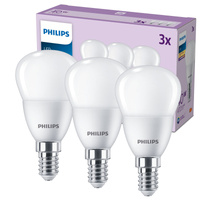 Sada 3x LED kulové žárovky E14 P45 4,9W = 40W 470lm 2700K Teplá PHILIPS