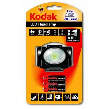 LED čelovka ČELOVĚTLA 70lm 1 W LED + 3xAAA KODAK