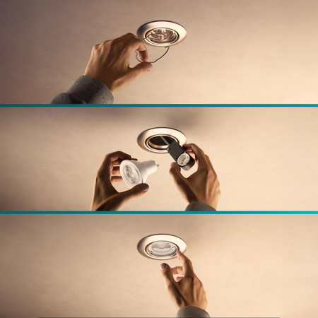 Zapuštěná montáž LED GU10 Movable Aluminium Round Nickel Peridot Philips