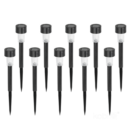 Solární zahradní tyč Venkovní stojící LED 6000K studená IP44 černá Zen Kobi