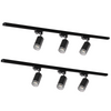 Sada přípojnic 1-fázová lišta + 6x reflektor GU10 černý PARIS Sanico Goldlux