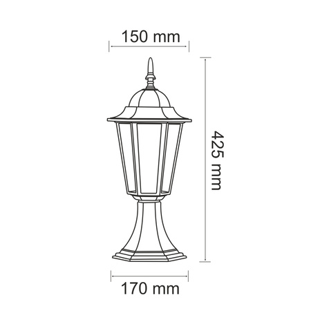 Zahradní stojací lampa LIGURIA-LT 1xE27 nízká 42cm patina - GOLDLUX (Polux)