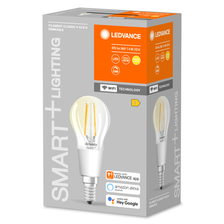 E14 P40 LED žárovka 4W = 40W 2700K Teplá bílá 470lm 300° LEDVANCE SMART+ WIFI vlákno Stmívatelné