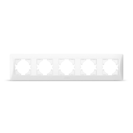 Horizontální rámeček pro zásuvky Pětinásobná povrchová montáž BINERA VIDEX, bílá