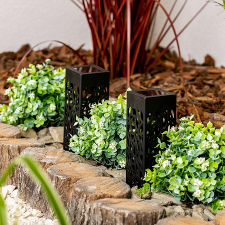 Solární LED venkovní lampa E27, LED ažurová sloupek IP44 3000K AZURE LUMILED