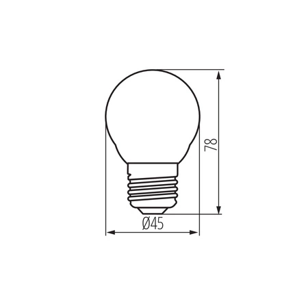 LED žárovka E27 Edison G45 4,5W = 40W 470lm 4000K Neutral Clear XLED Filament Kanlux