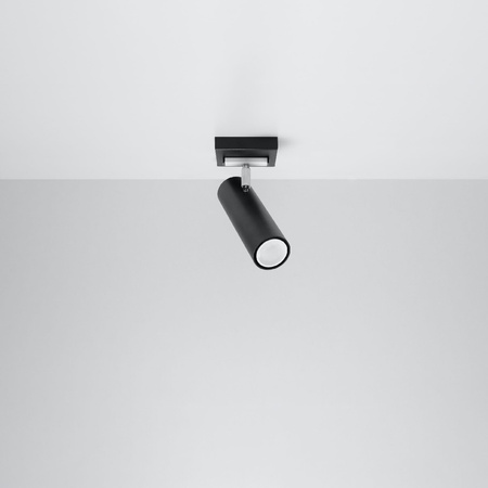 DIREZIONE GU10 Reflector Stropní svítidlo Halogenové svítidlo Pohyblivé černé SOLLUX