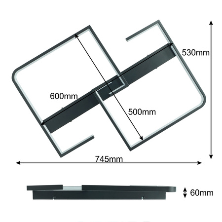 LED stropní lampa stropní lustr SALEM 48W 4000K 4100lm