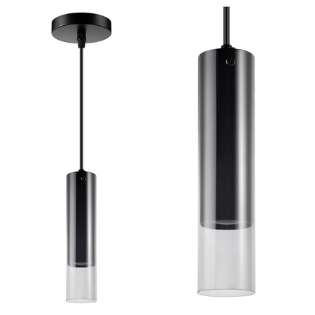 Stropní závěsné svítidlo s převisem GU10 černé SMOKY Sanico Goldlux