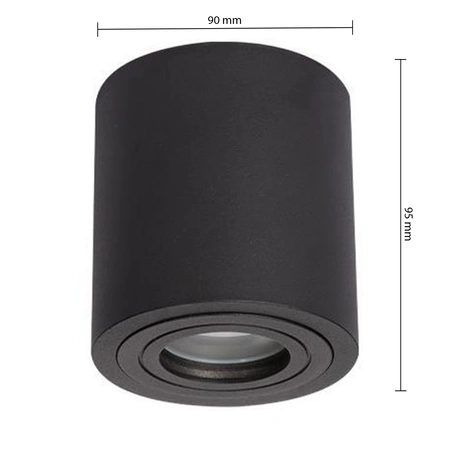 Halogenový reflektorový bodový reflektor GU10 IP54 s povrchovou montáží kulatý černý Masterled