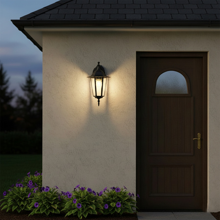 Zahradní nástěnná lampa lucerna E27, Černá BELLIS LUMILED