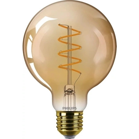 Globe LED žárovka E27 G95 5.5W = 40W 470lm 2200K Teplá bílá Filament Jantar PHILIPS Stmívatelné