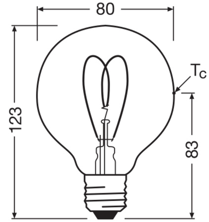 Dekorativní LED žárovka G80 Sphere E27 8W = 60W 806lm 2200K Warm CRI90 300° Amber Dimmable Vintage 1906 Osram