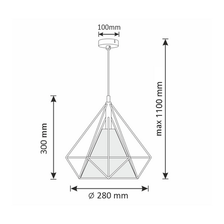 HIRA závěsná lampa 1xE27 Geometrické Trojrozměrné svítidlo P314550 GOLDLUX (Polux) Kov