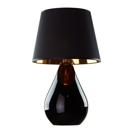 Stolní noční lampa LACRIMA BLACK/GOLD Stínidlo černá/zlatá Elegantní E27 5454 TK Lighting