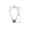 LED žárovka E27 Edison A60 4W 250lm 1800K teplá bílá Amber XLED Filament Kanlux