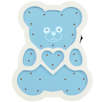 Dřevěná dekorativní noční lampa BEAR BLUE LED hřejivá GOLDLUX (Polux) lampička pro děti