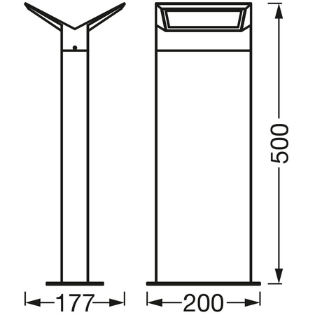 Venkovní zahradní lampa POST 9.5W 580lm 3000K 50cm Endura Style BAT LEDVANCE