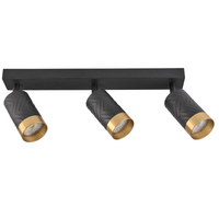 Nástěnné a stropní bodové svítidlo 3x GU10 Black Gold ARRAS Sanico Goldlux