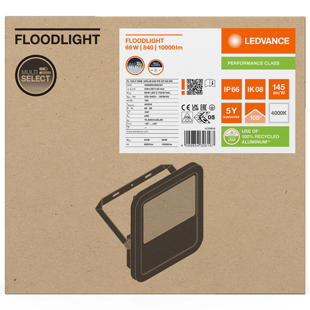 LED reflektor 69W 10000lm 4000K IP66 černý LEDVANCE reflektor