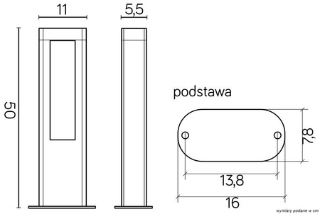 Venkovní stojací zahradní lampa LED Evo GL15402 12W 710lm 4000K Neutrální bila 50cm Su-Ma
