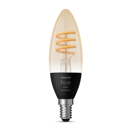 LED žárovka E14 B40 4,6W CCT PHILIPS HUE White & Ambiance Filament Bluetooth Zigbee