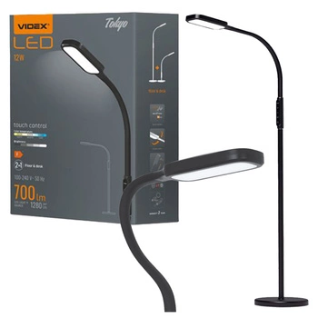 Stolní lampa 2v1 LED 12W 3000K-5500K CCT Stmívatelná dotyková černá