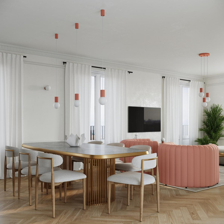 Závěsná lampa Závěsná lampa G9 kulatá oranžová moderní matná Halo Sollux