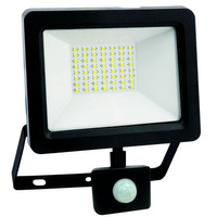 Reflektor LED 30W 2100lm 3000K Černá s pohybovým a soumrakovým senzorem GOLDLUX (Polux)