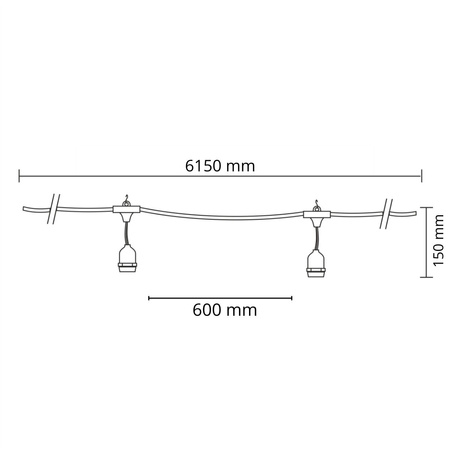 Provázek na zahradní girlandu 10 x E27 GOLDLUX (Polux)