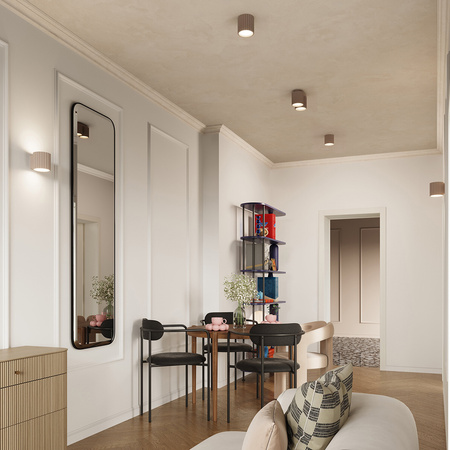 Povrchová montáž 2x GU10 hliník Taupe Aura Deep Space SL.1815 Sollux