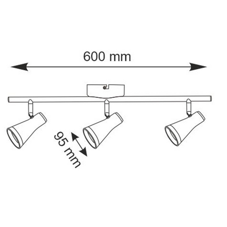 Stropní/nástěnné svítidlo nastavitelné 12.6W LED BERG 3 černá 3000K GOLDLUX (Polux)