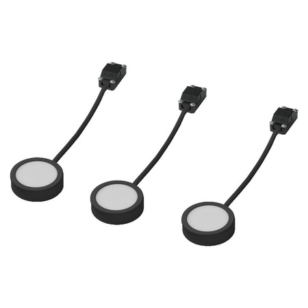 3x LED lampa 3W 3000K Svítidlo pod skříňové osvětlení Černá LEDVANCE