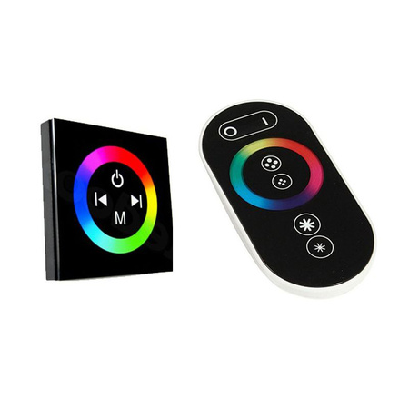 RGB LED ovladač DOTYKOVÝ PANEL + RF DÁLKOVÝ 12V 12A