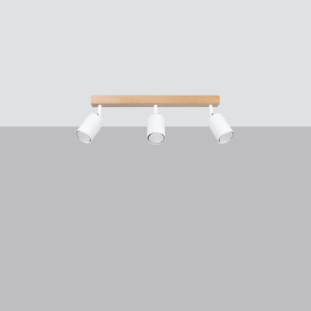 VERDO 3L 3xGU10 Bílé dřevěné moderní stropní svítidlo SOLLUX
