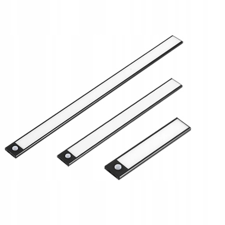 LED lišta na nábytek pod skříňovou lampu 1W 4500K 20cm s pohybovým senzorem černá