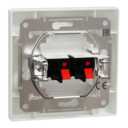 Dvojitá zásuvka reproduktoru pro zapuštěnou montáž. bílá. SCHNEIDER ASFORA