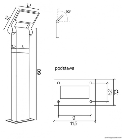 Venkovní stojící zahradní lampa LED POST Neo 11702-600 DG 10W 600lm 3000K Teplá bílá 60cm Su-Ma