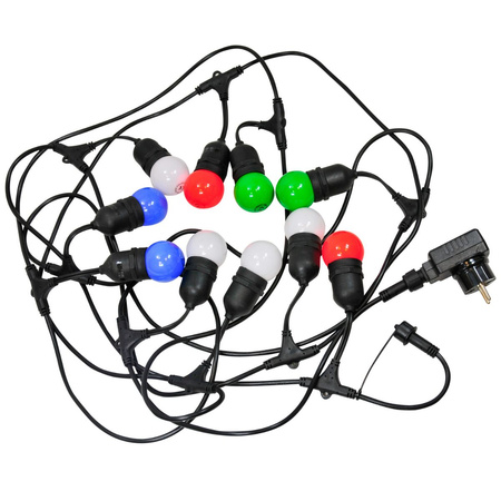 Venkovní zahradní girlanda světelný řetěz PARTY 5.6m 10xE27 barevný RGB 6W GOLDLUX (Polux)