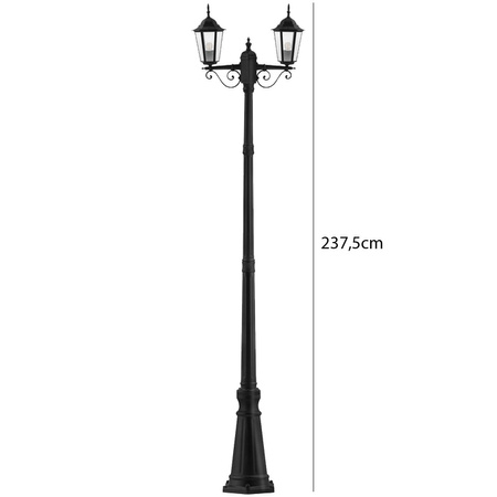 Zahradní stojací lampa LED tyč 238cm E27 Venkovní dekorativní lucerna