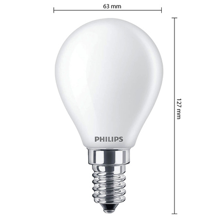 E14 P45 LED žárovka 2.2W = 25W 250lm 2700K Teplá bílá vlákno PHILIPS