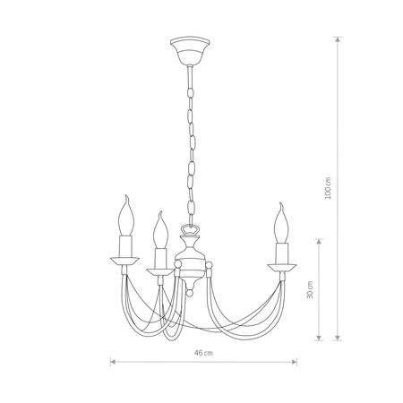 ARES 204 Nowodvorski stropní lampa černo-zlatá 3xE14 Glamour ocelový lustr