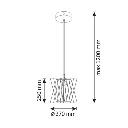 VARBERG IL MIO stropní závěsné svítidlo polokoule v boho stylu. ocel + šňůra 1x E27 GOLDLUX (Polux)