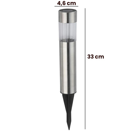 LED solární zahradní lampa. zapuštěná TUBA. nerezová ocel