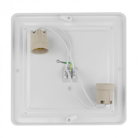 Plafond LED světlo pro povrchovou montáž 2x E27 White Square Ecolight