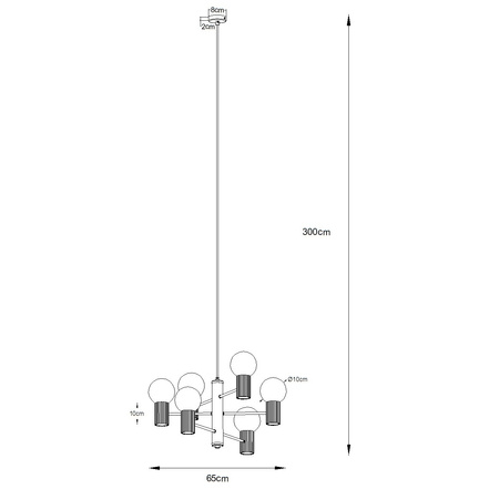 Lustr Závěsné svítidlo 6x G9 Hliník Ochre Red Halo French Sky SL.1833 Sollux