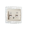 Počítačová a telefonní zásuvka RJ45 RJ11 Square béžová LOGI Kanlux