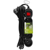 Síťový prodlužovací kabel Uzemněný napájecí pásek 4 zásuvky 5 m Vypínač černý Lendo Lumiled Cord